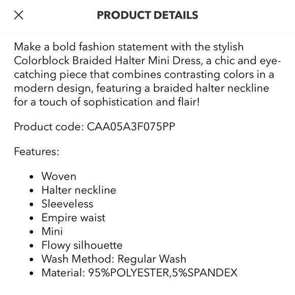 CUPSHE Blue Braided Halter Mini Dress M NWT - Picture 4 of 4